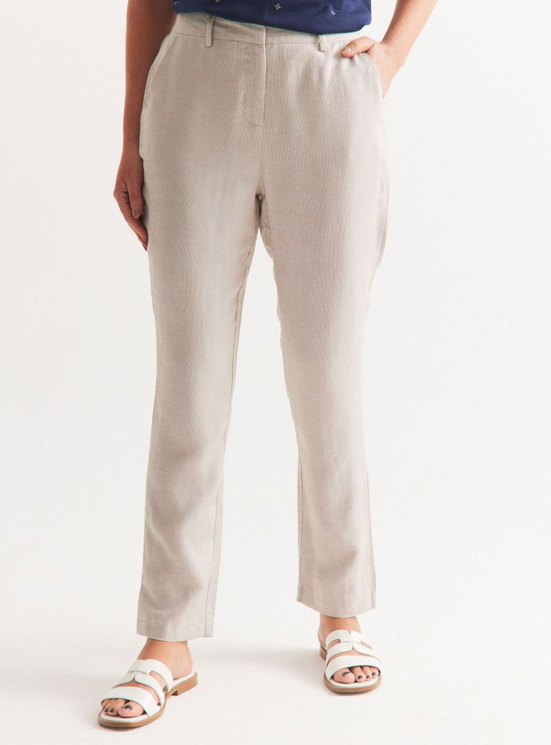 Pantalón Elástico con Lino-0