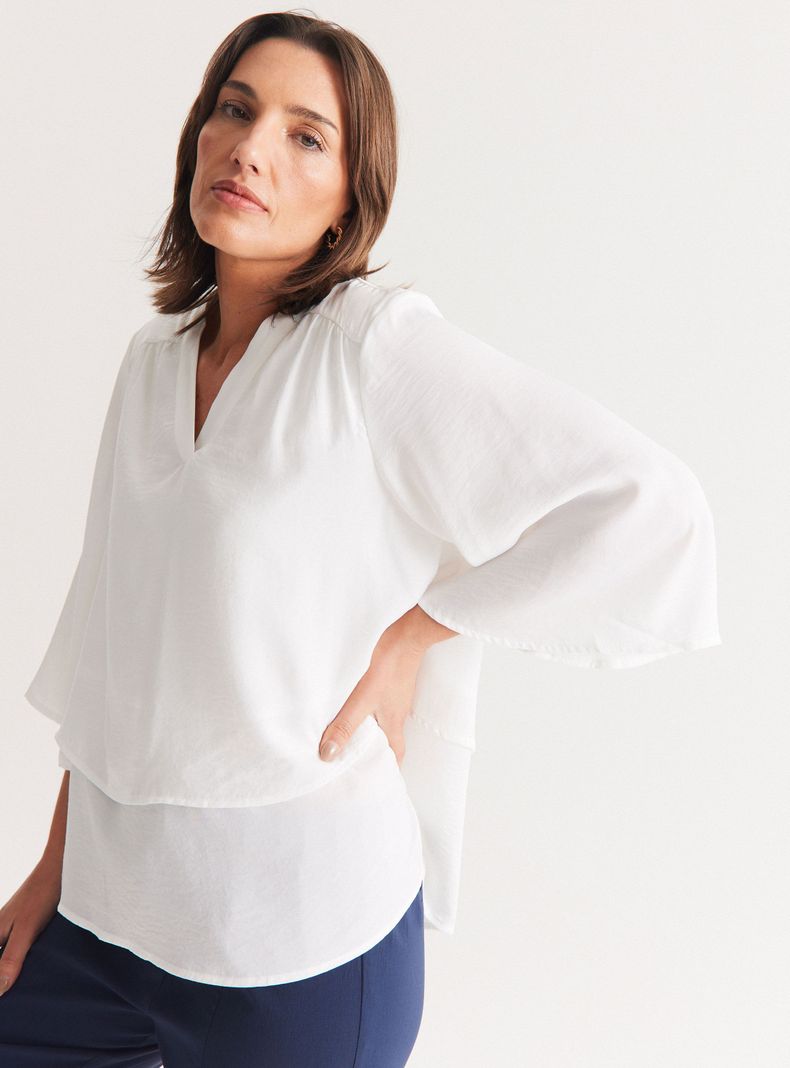 Blusa Doble Capa Corte Suelto-3