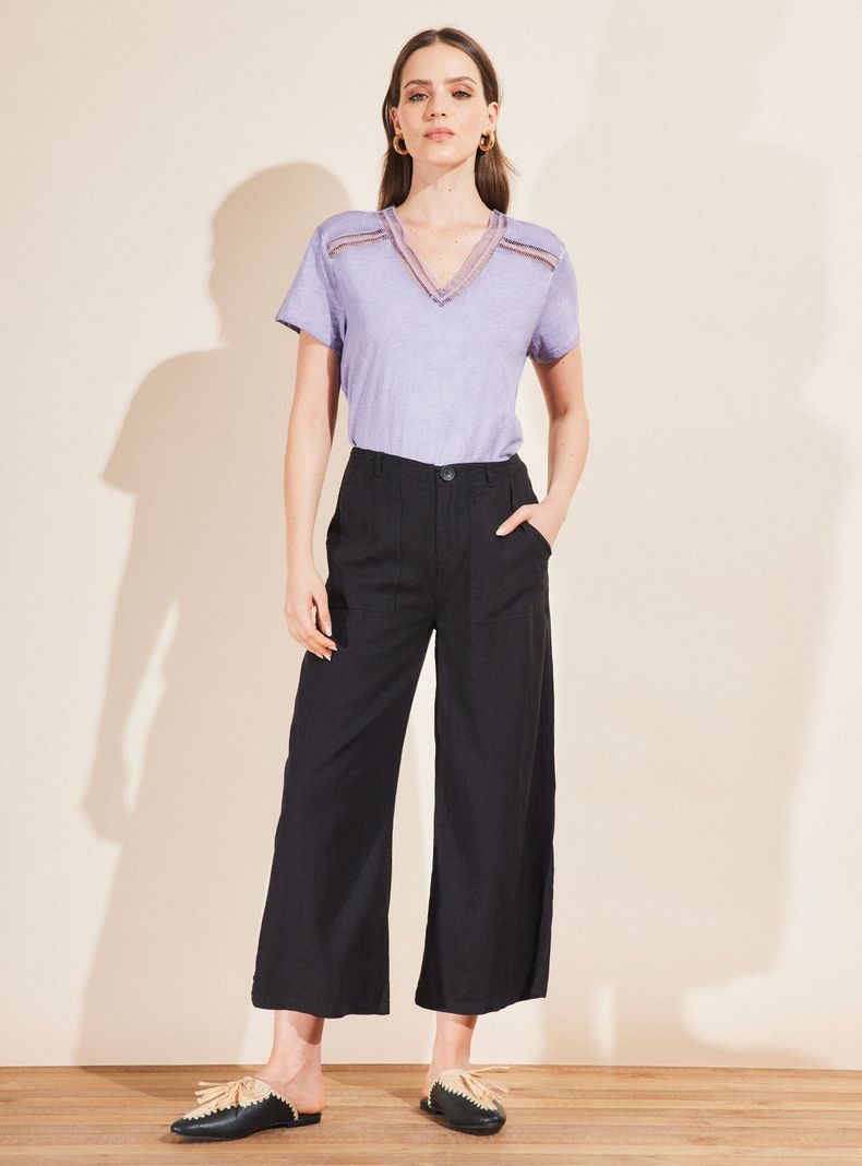 Pantalón Crop de Lino-4