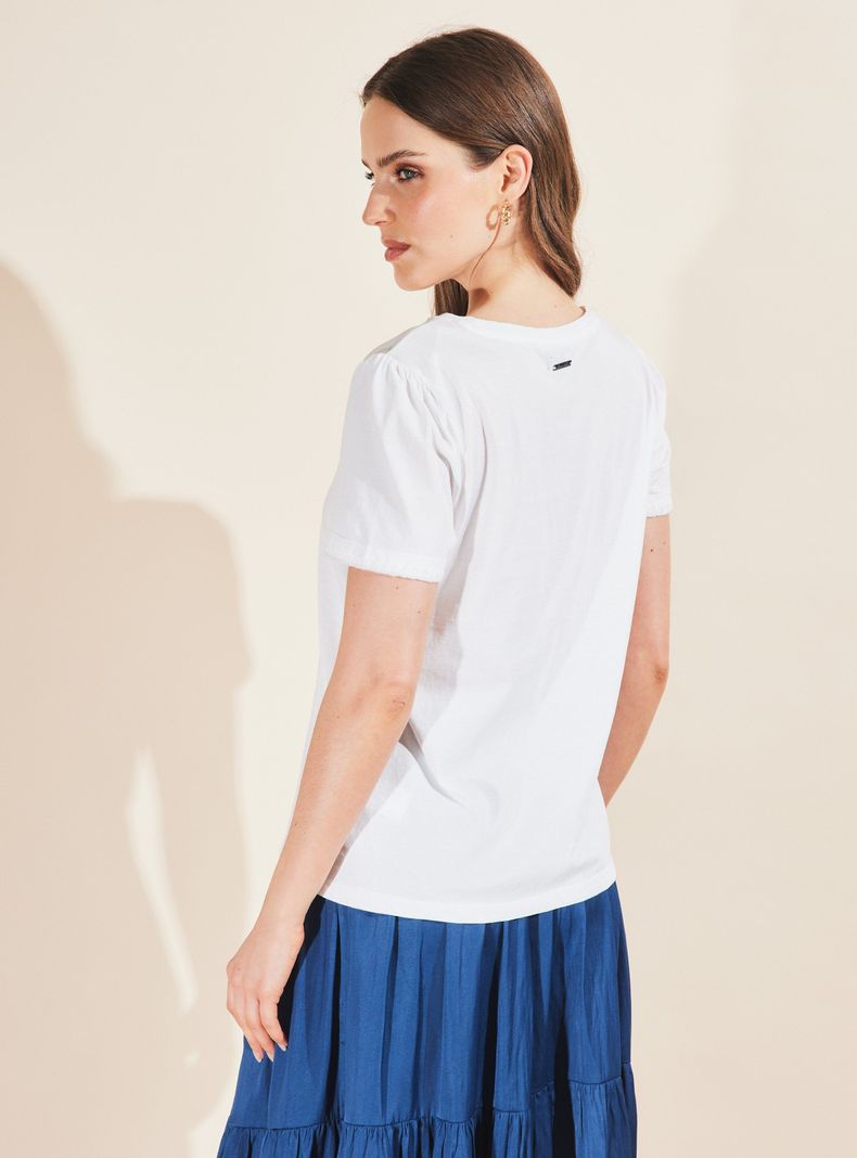 Polera con Aplicación de Encaje en Manga-1