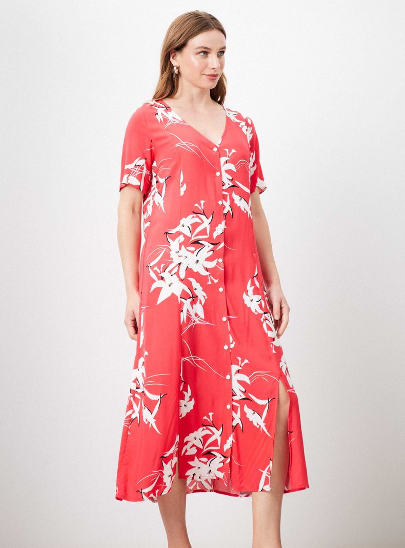 Vestido Full Print con Botones-0