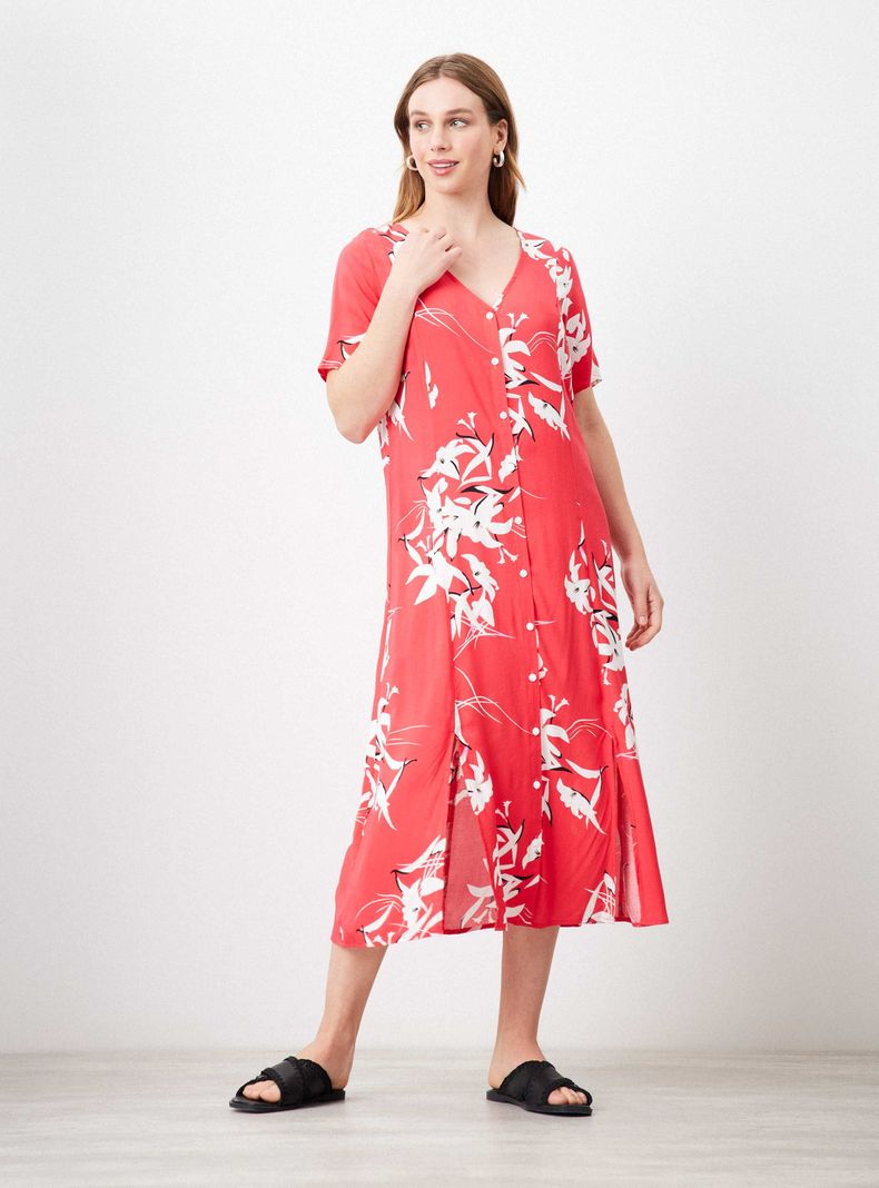 Vestido Full Print con Botones-4