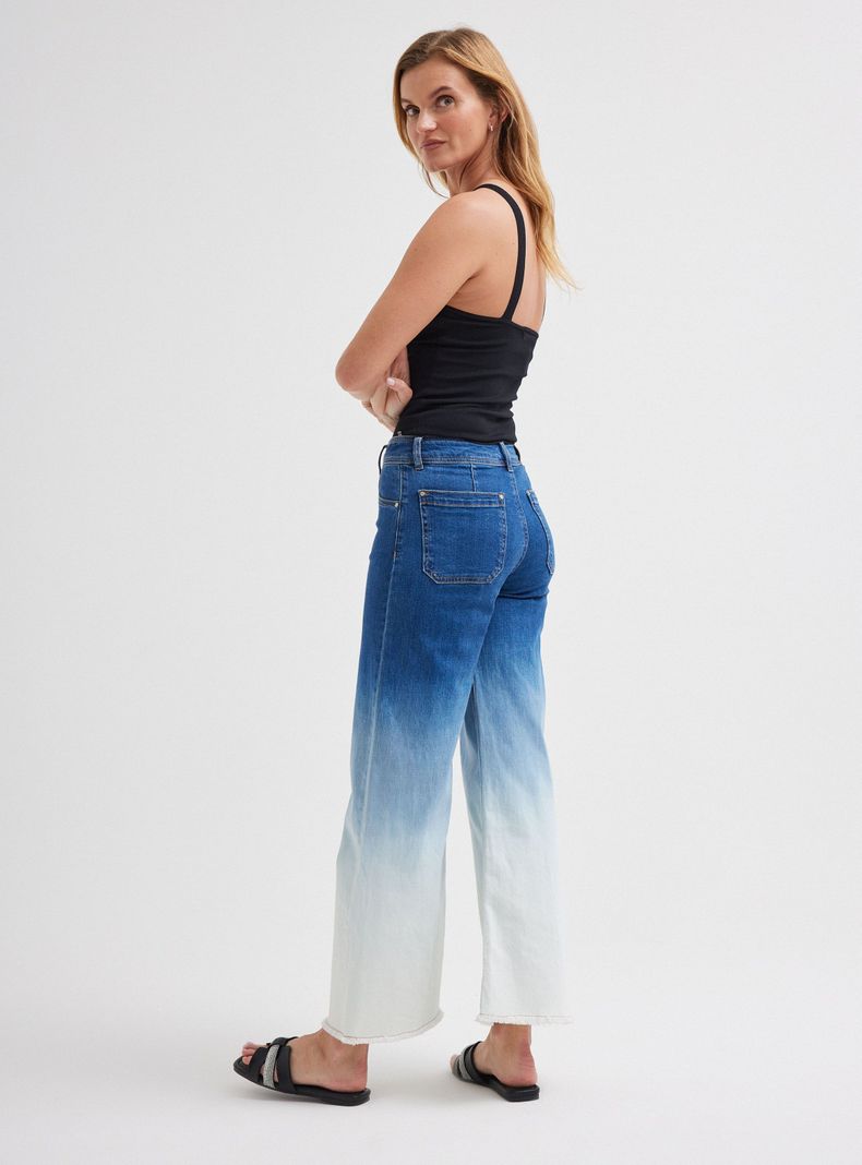 Jeans Slim de Pierna Ancha Color en Degradé-5