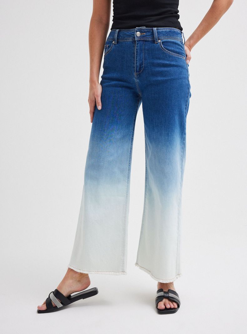 Jeans Slim de Pierna Ancha Color en Degradé-0