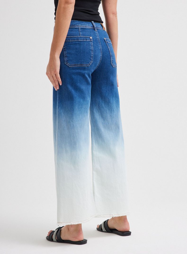 Jeans Slim de Pierna Ancha Color en Degradé-1