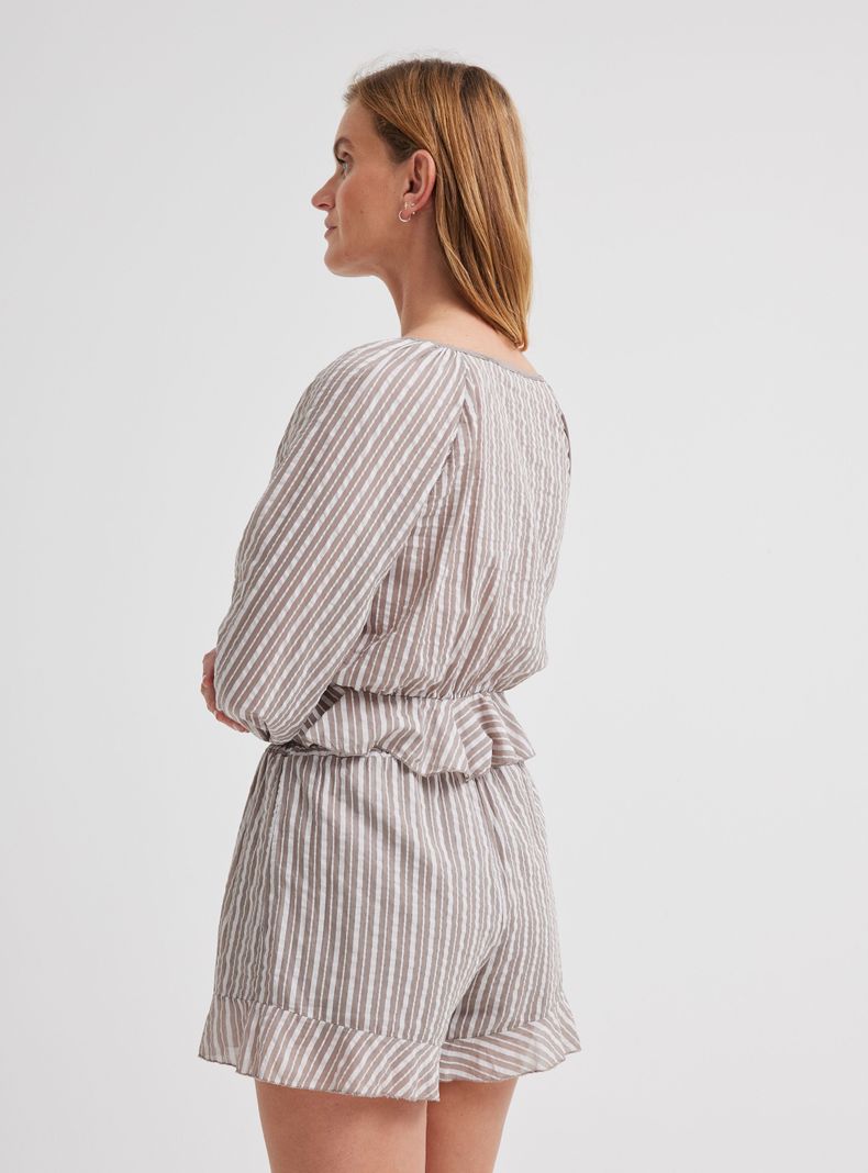 Blusa Crop Vuelos Rayada Hecho en Italia-1