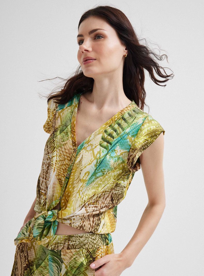 Blusa Estampada Hecha en Italia-2