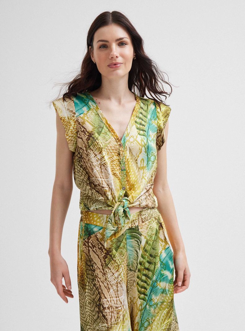 Blusa Estampada Hecha en Italia-0