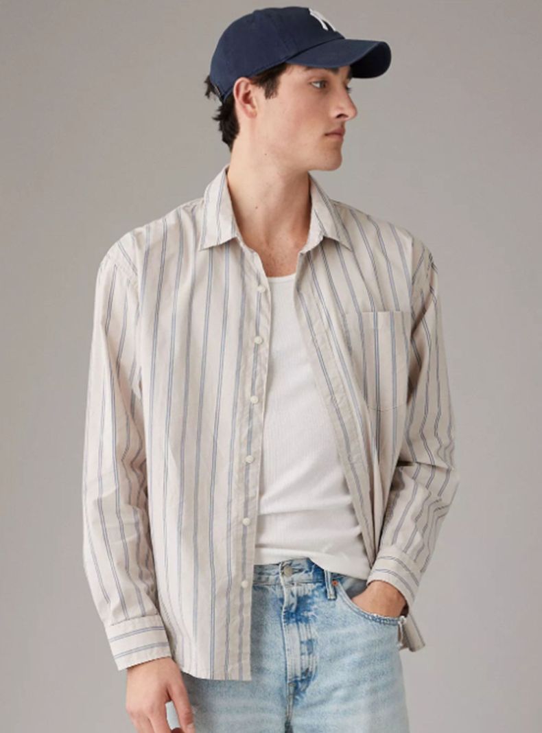 Camisa Poplin Striped Button-Up