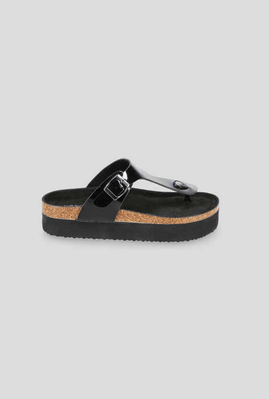 Sandalia T-Toe Plataforma Corcho y Hebilla Mujer-4