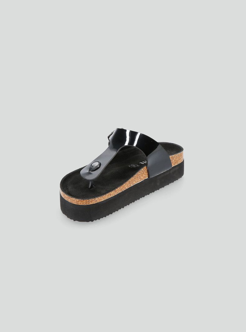 Sandalia T-Toe Plataforma Corcho y Hebilla Mujer-2