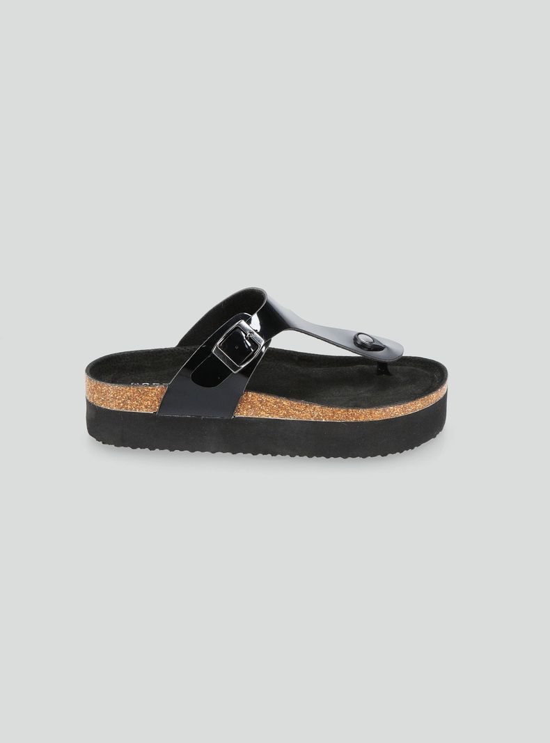 Sandalia T-Toe Plataforma Corcho y Hebilla Mujer-1