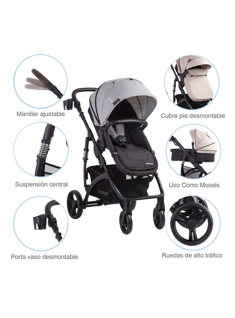 Coche Travel System Explorer Lx Gris Bebesit-5