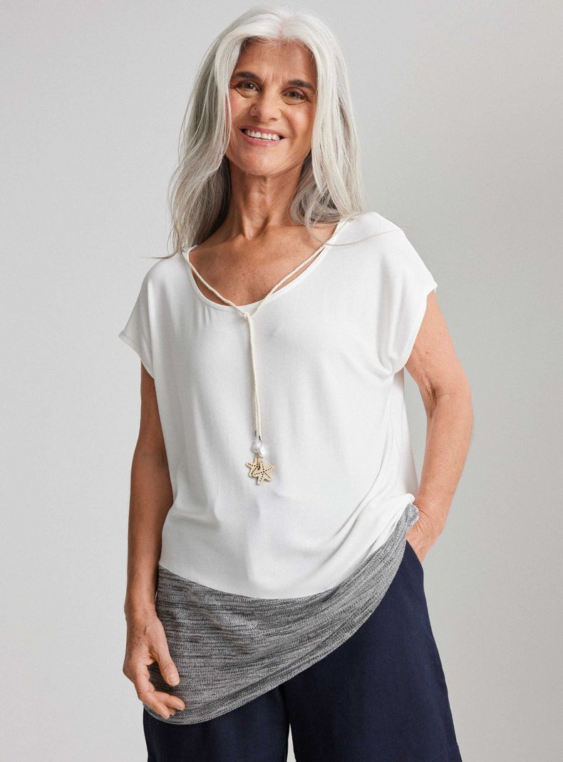 Polera Mix Telas Collar Incluido-0
