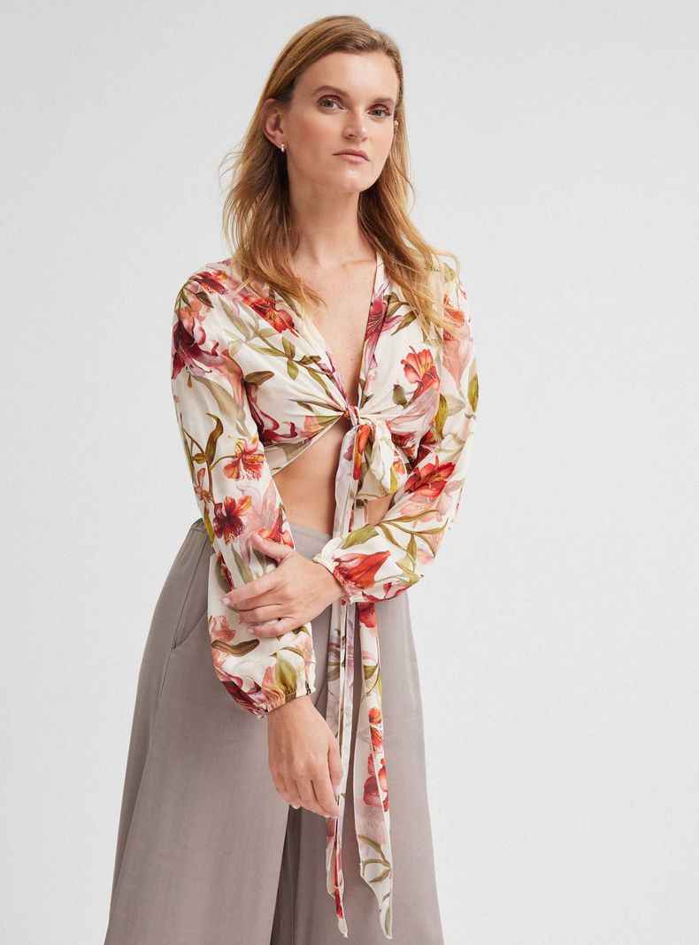 Blusa Crop Nudo Delantero Hecho en Italia-0