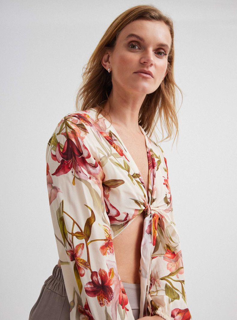 Blusa Crop Nudo Delantero Hecho en Italia-2