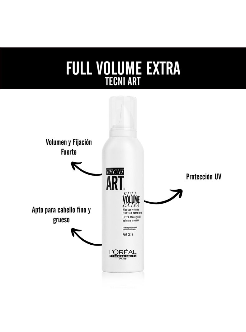 Mousse L'Oréal Professionnel Fijador Full Volume Extra 250 ml Tecni Art-2