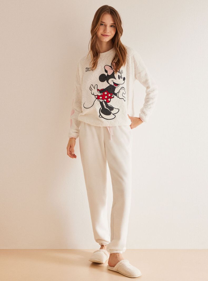 Pijama Polar Minnie Corazones Women'Secret