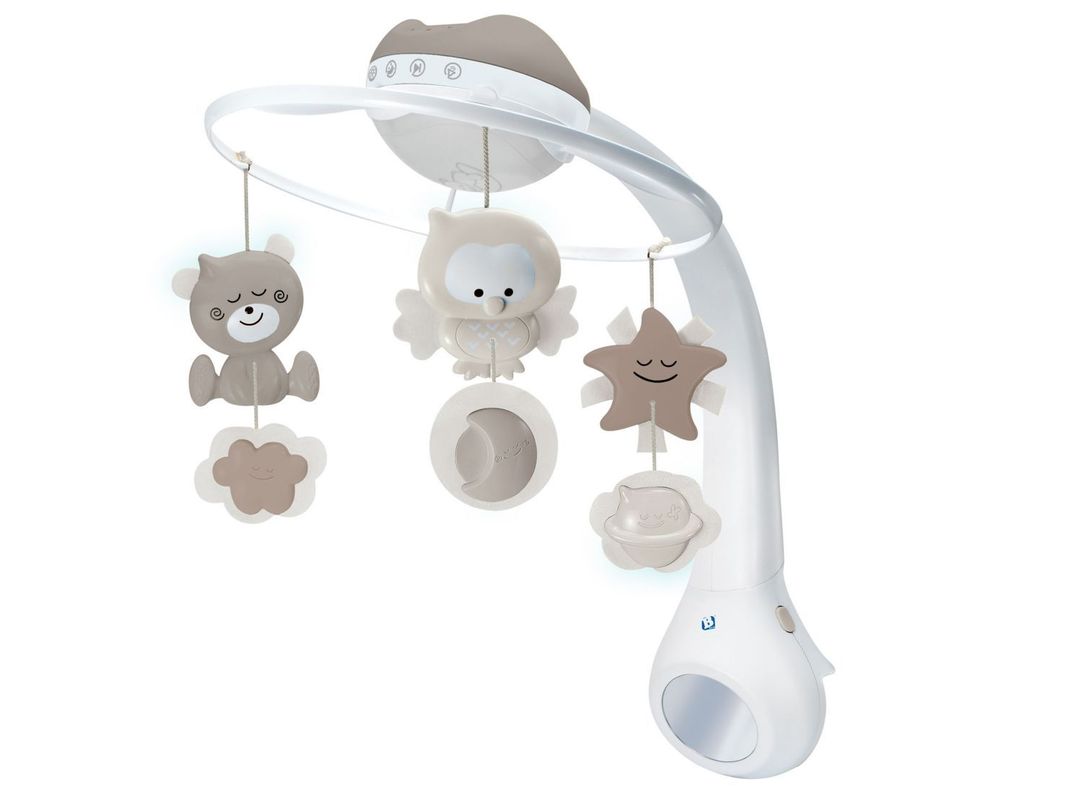 Movil Bebe Proyector Musical 3 en 1 Beige Infantino-0