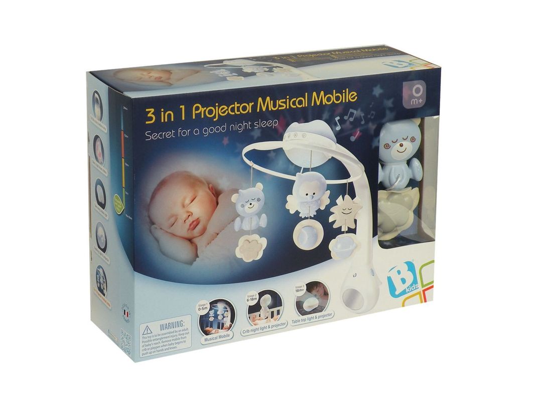 Movil Bebe Proyector Musical 3 en 1 Beige Infantino-2