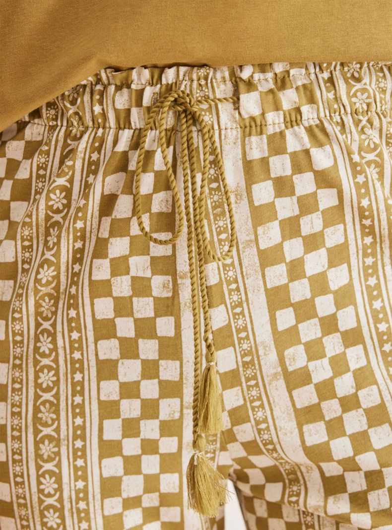 Pijama Kaki Capri Algodón-3