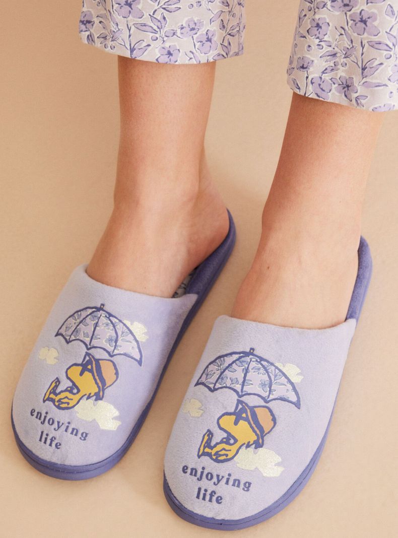 Pantuflas Lilas Snoopy