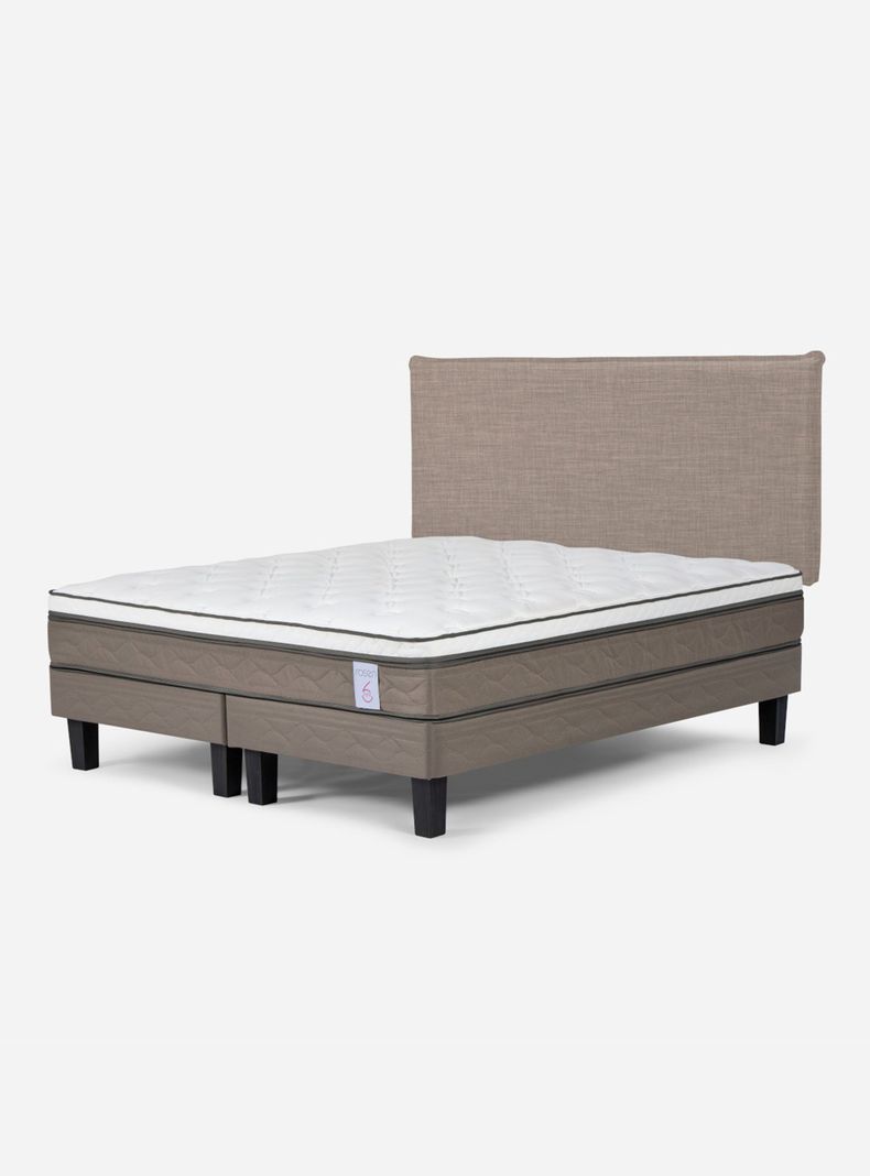 Cama Europea New Style 6 Base Dividida 2 Plazas + Respaldo-0