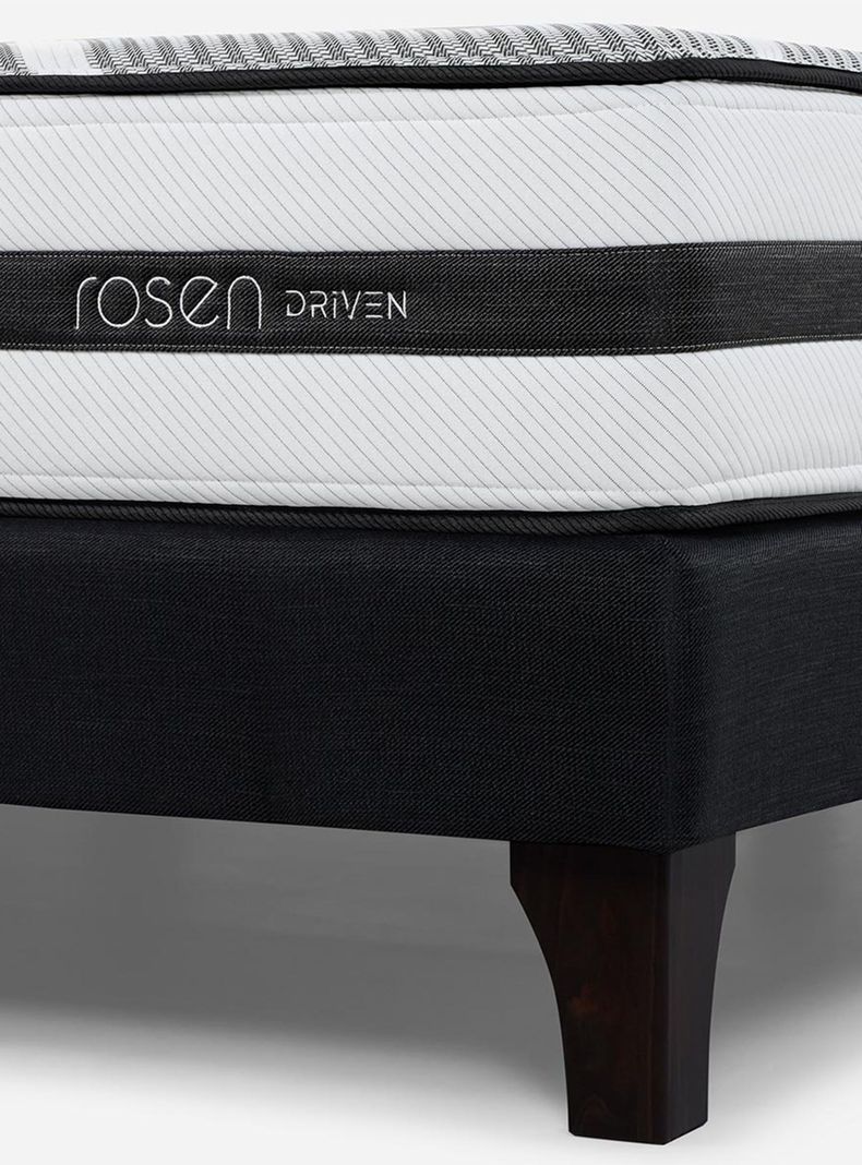 Cama Europea Driven 2 Plazas Base Dividida + Respaldo Maurice Gris-4