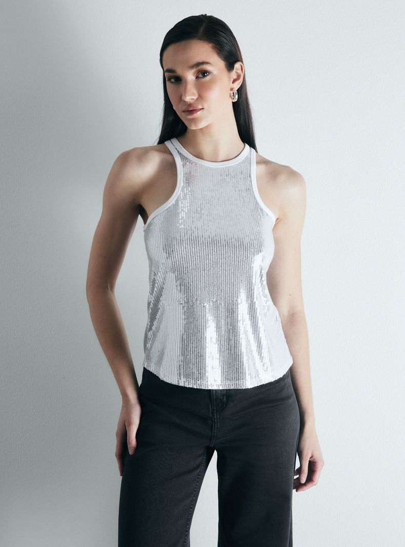 Polera Elasticada Full Lentejuelas Alaniz