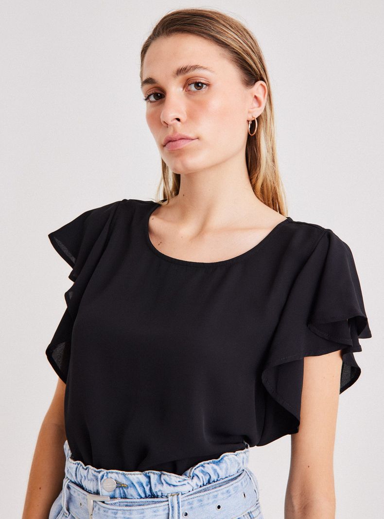 Blusa Básica Color con Manga de Vuelo-2