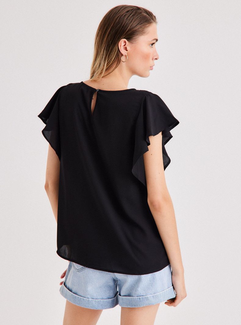 Blusa Básica Color con Manga de Vuelo-1