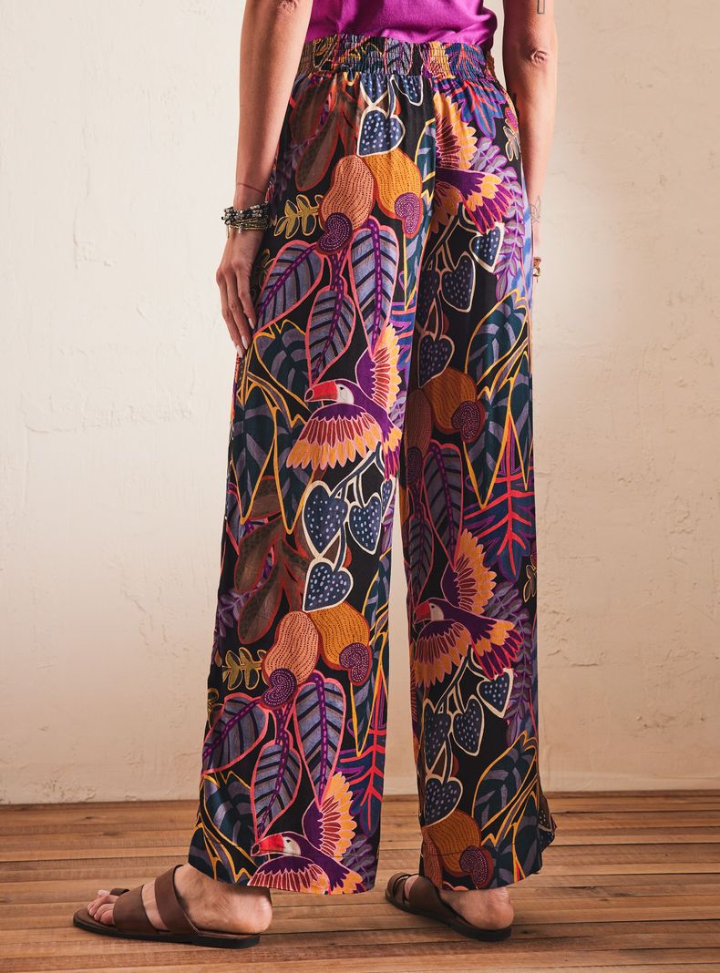 Pantalón Estampado Tipo Tropical-1