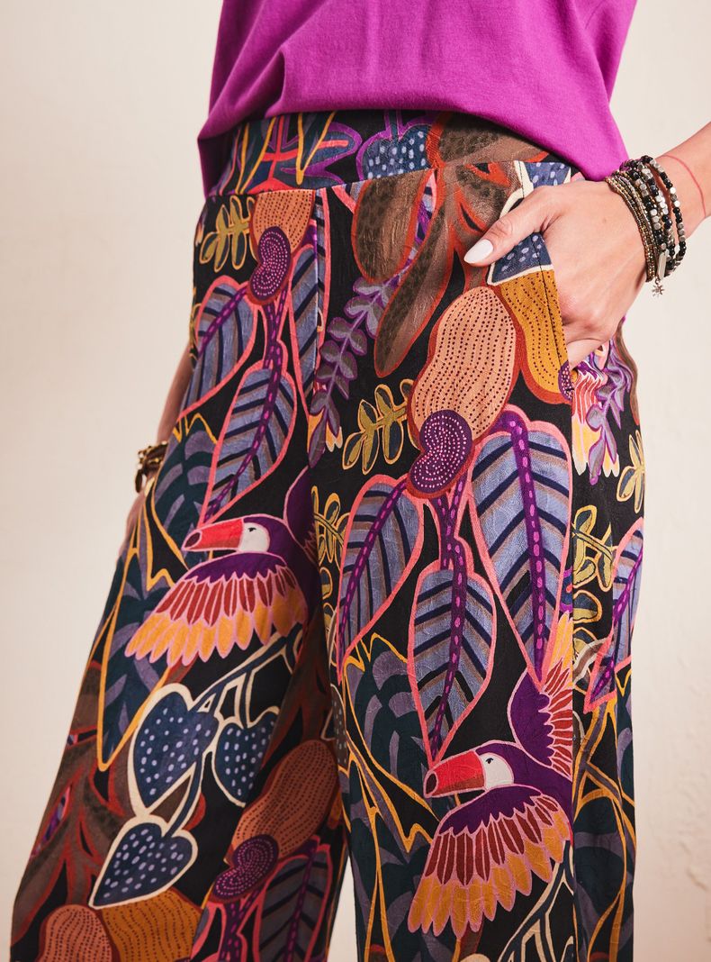Pantalón Estampado Tipo Tropical-2