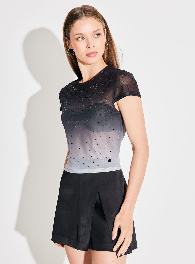 Polera Malla Degradé con Aplicación de Strass-0