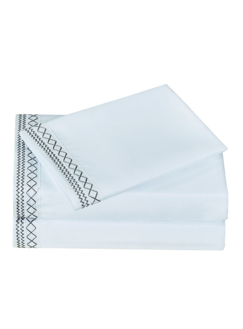 Juego de Sábanas Broderie Blanco 1.5 Plazas-2