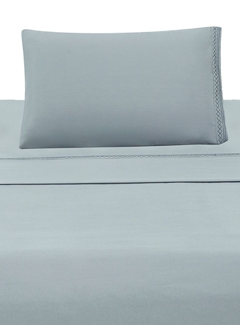 Juego de Sábanas Broderie Gris 1.5 Plazas-0