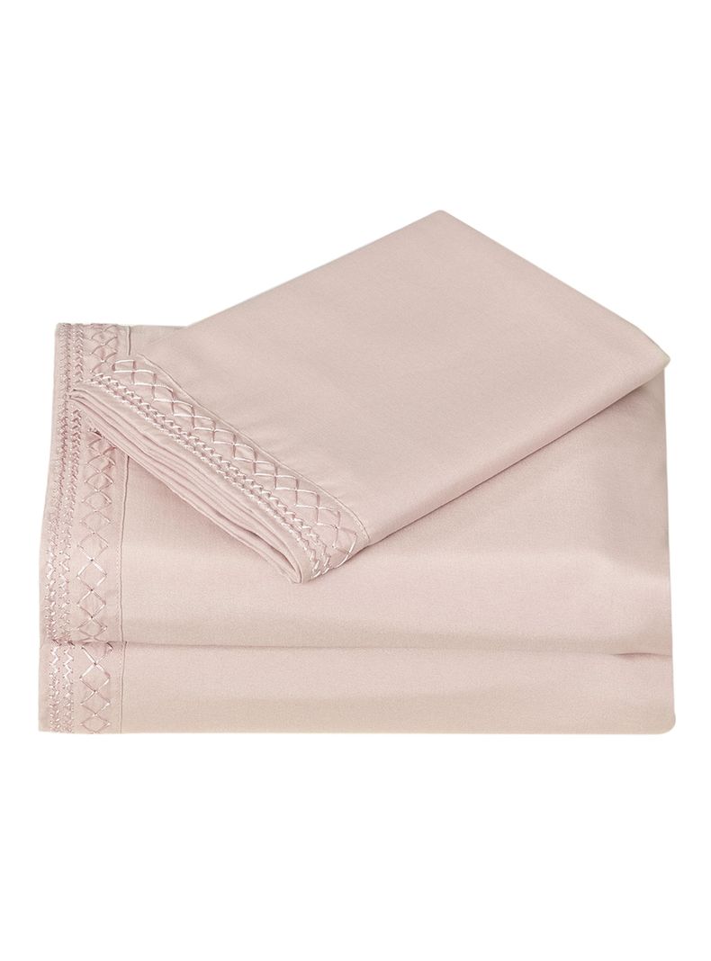 Juego de Sábanas Broderie Rosa 1.5 Plazas-2