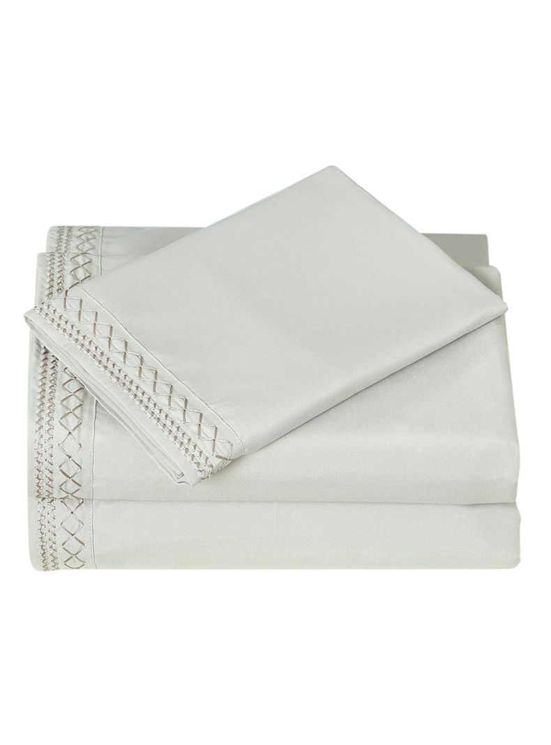 Juego de Sábanas Broderie Beige 2 Plazas-2