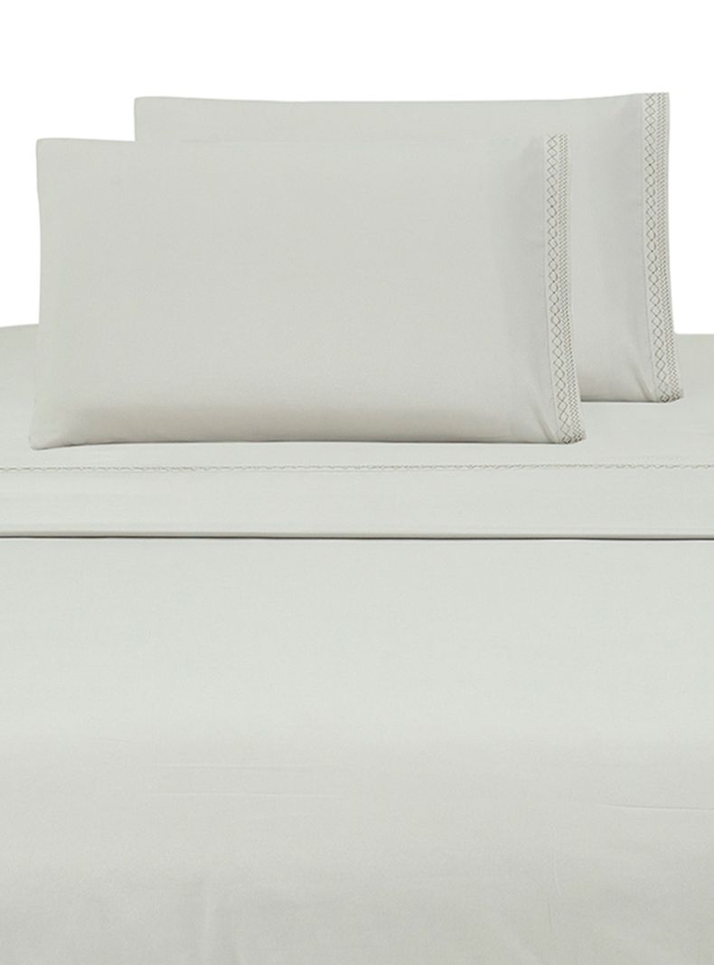 Juego de Sábanas Broderie Beige 2 Plazas-0