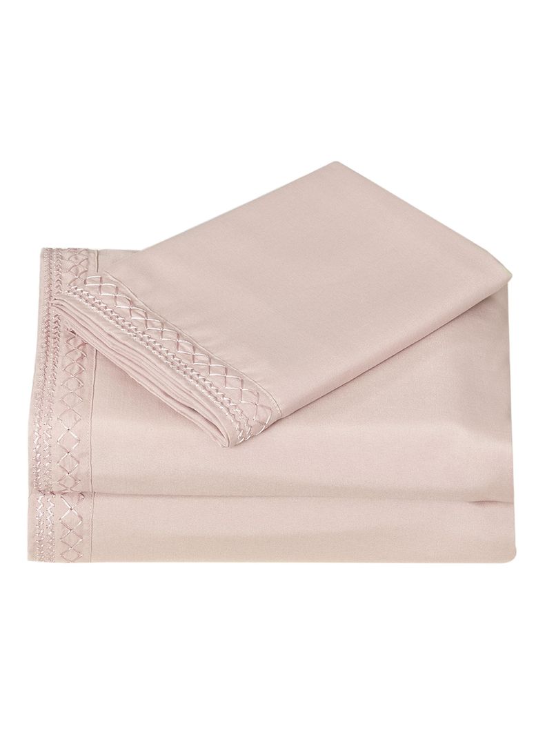 Juego de Sábanas Broderie Rosa 2 Plazas-2