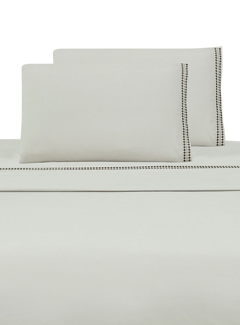 Juego de Sábanas Bordada Beige King-0