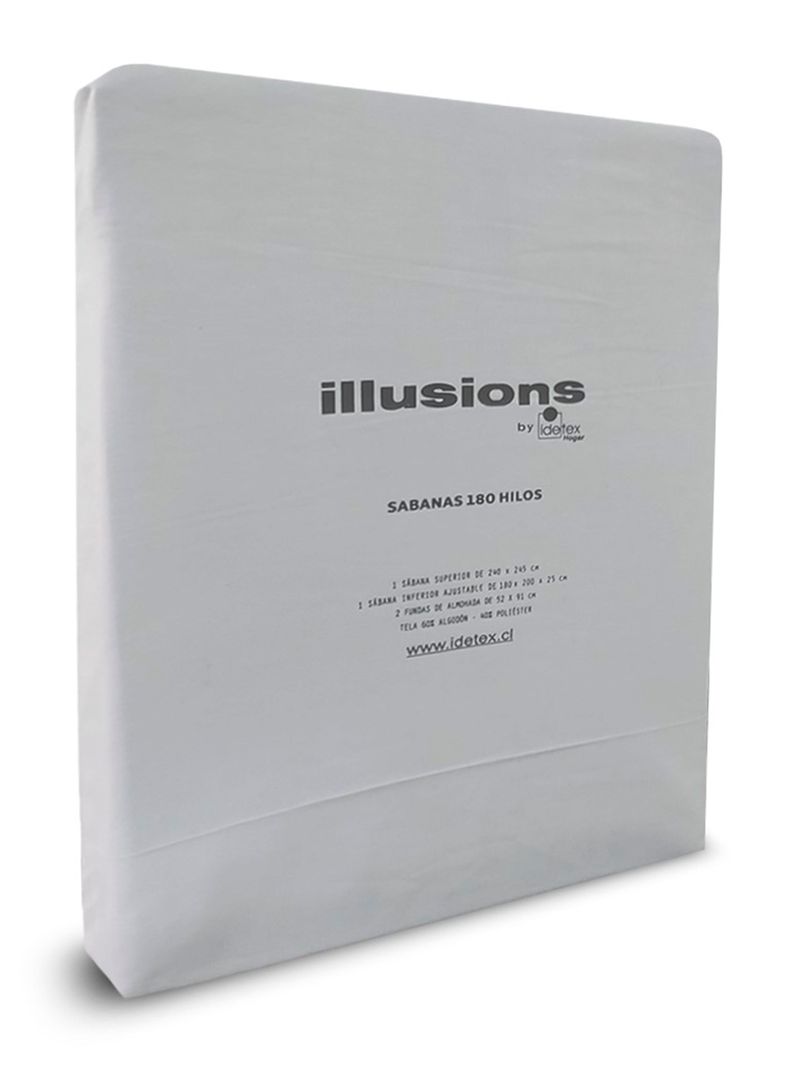 Juego de Sábanas 180 Hilos Broderi 1.5 Plazas Gris-2