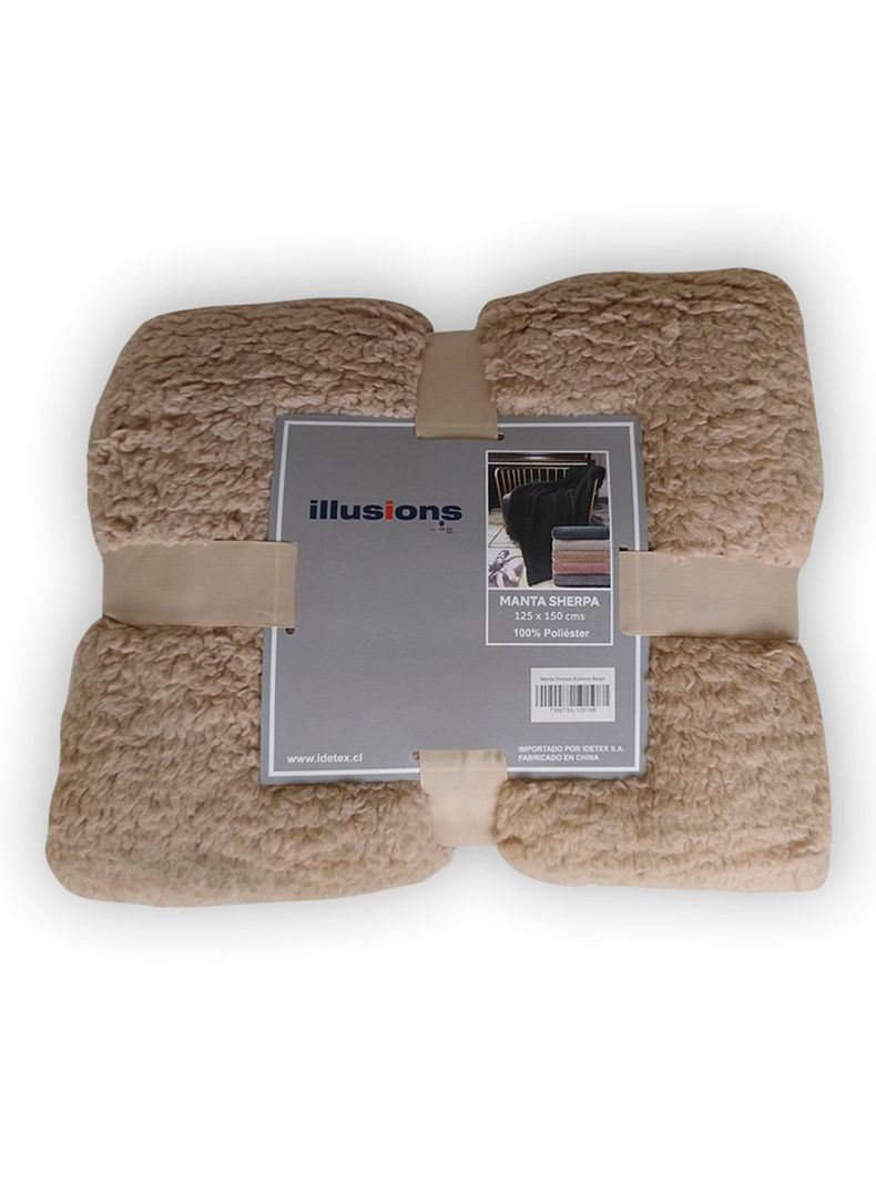 Manta Sherpa Beige 125x150 cm-0