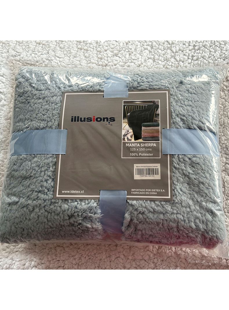 Manta Sherpa Celeste 125x150 cm-1