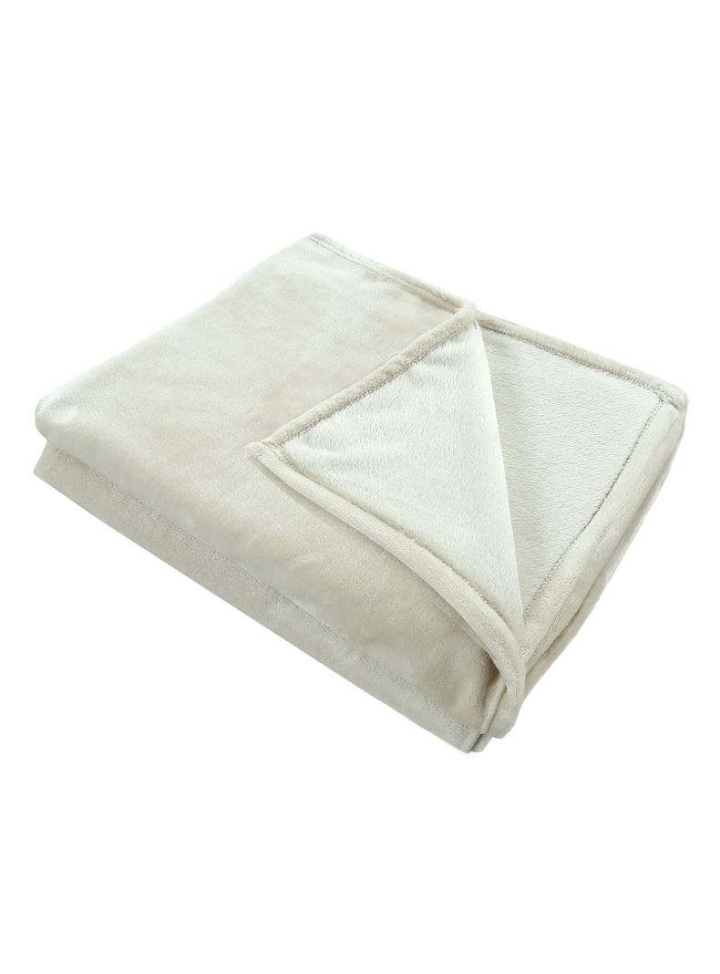 Frazada Flannel Beige 1.5 Plazas