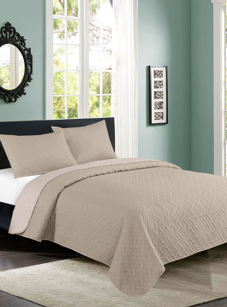 Quilt Bicolor 1.5 Plazas Beige-Brow-0