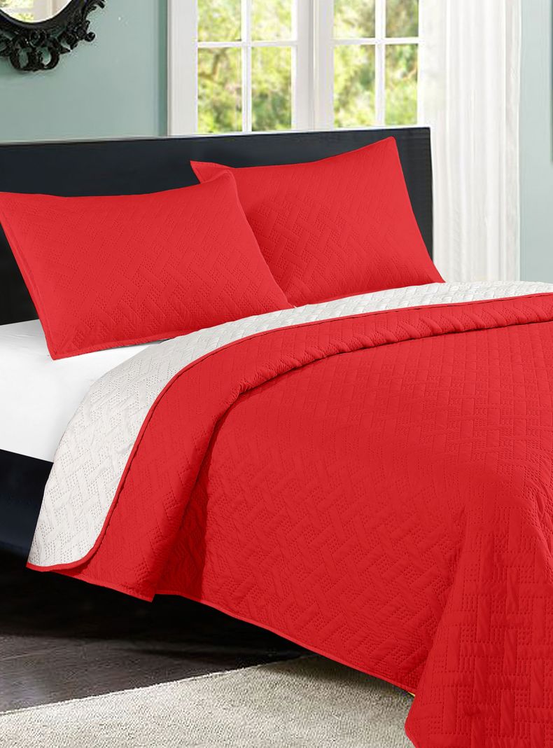 Quilt Bicolor King Red-1