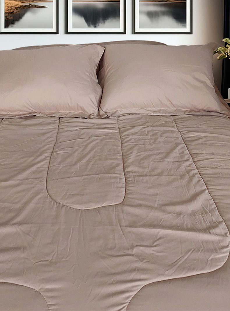 Plumón Sherpa Liso 2 Plazas Taupe-0