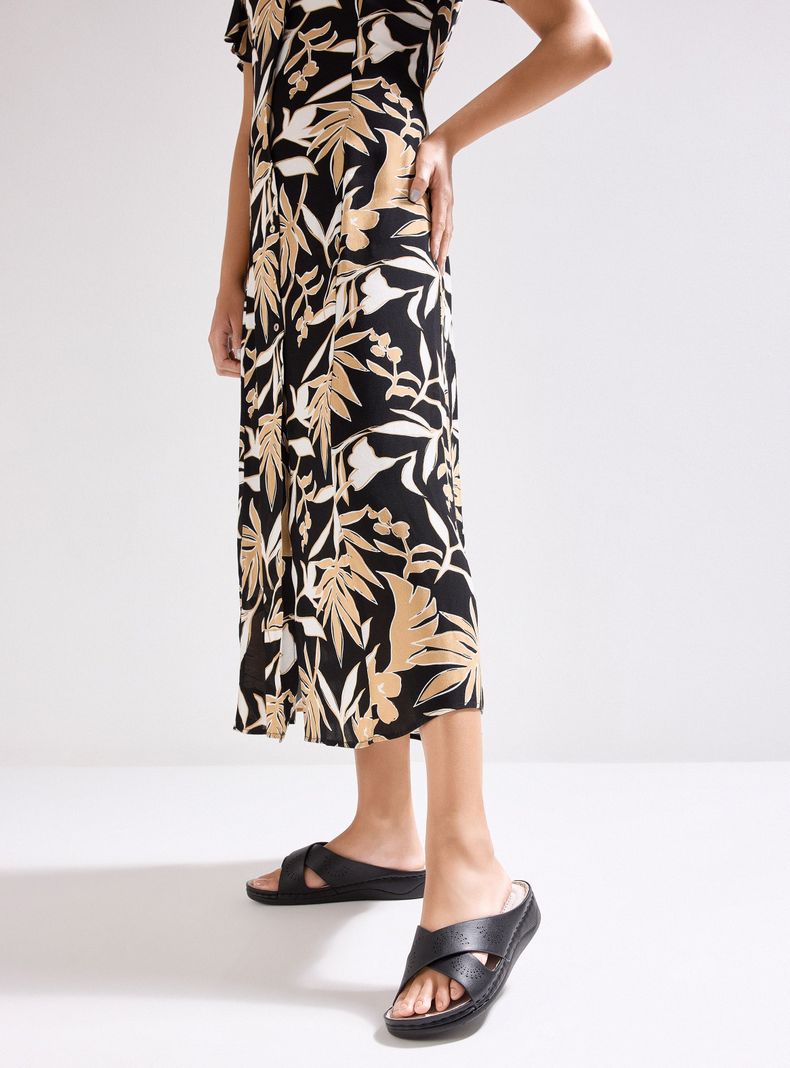 Sandalia Cruzada con Diseño Calado Mujer-0