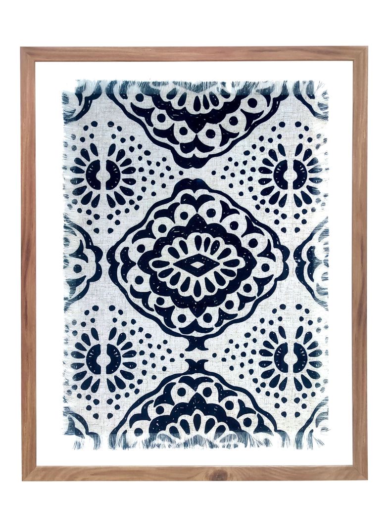 Cuadro Hilo Estampado Azul 3A